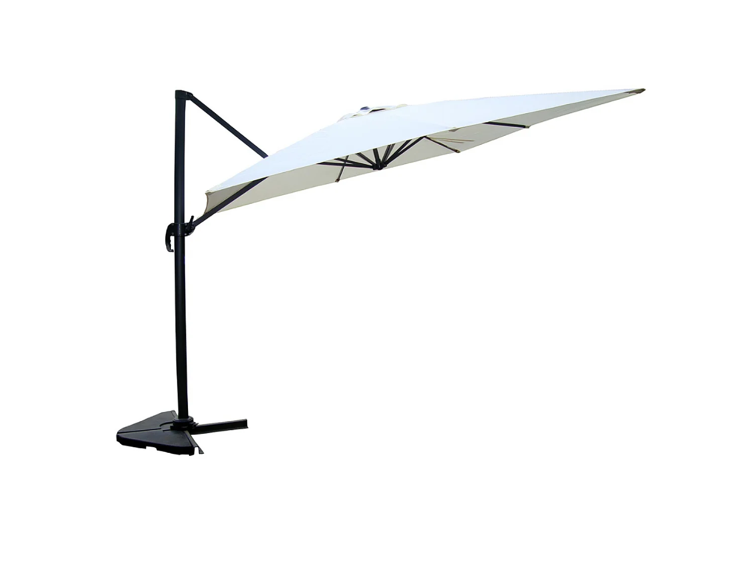 Ensemble parasol  écru 3x3m et 4 dalles à lester PALATINO