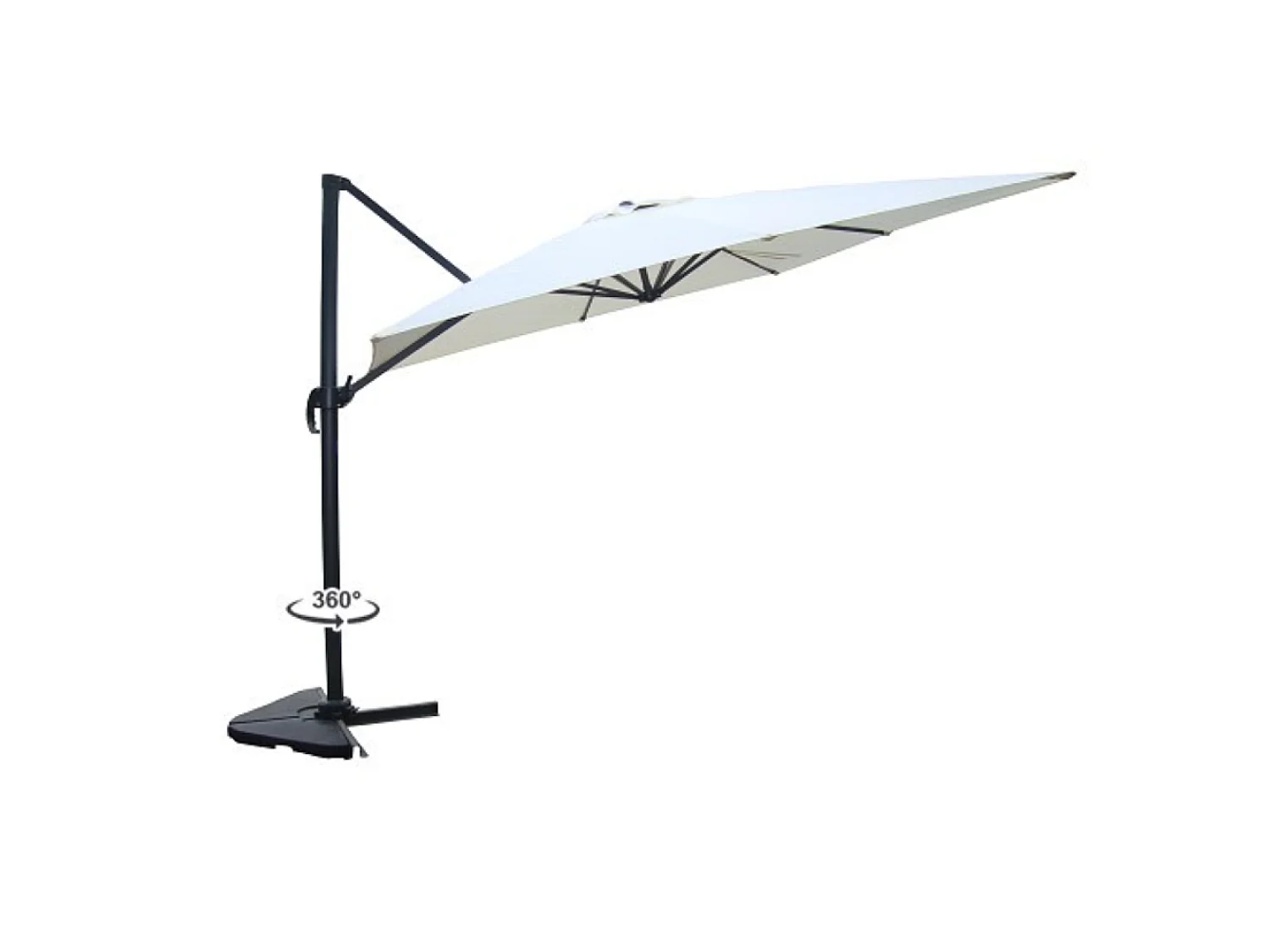 Ensemble parasol  écru 3x3m et 4 dalles à lester PALATINO