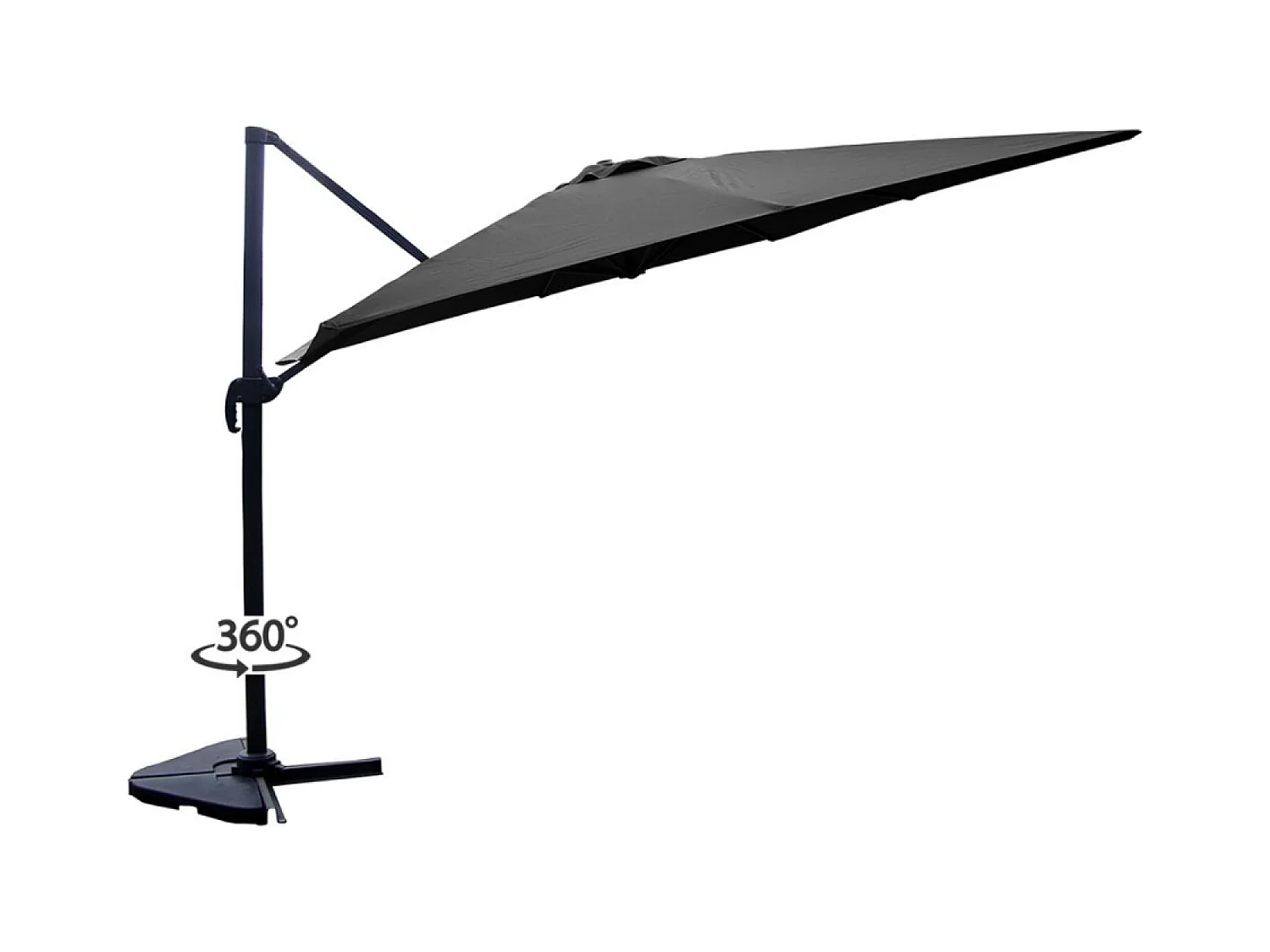 Ensemble parasol gris 3x3m et 4 dalles à lester PALATINO