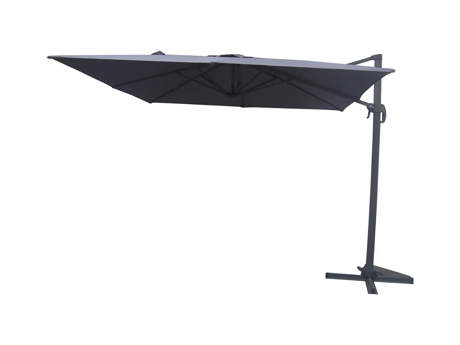 Ensemble parasol gris 3x3m et 4 dalles à lester PALATINO