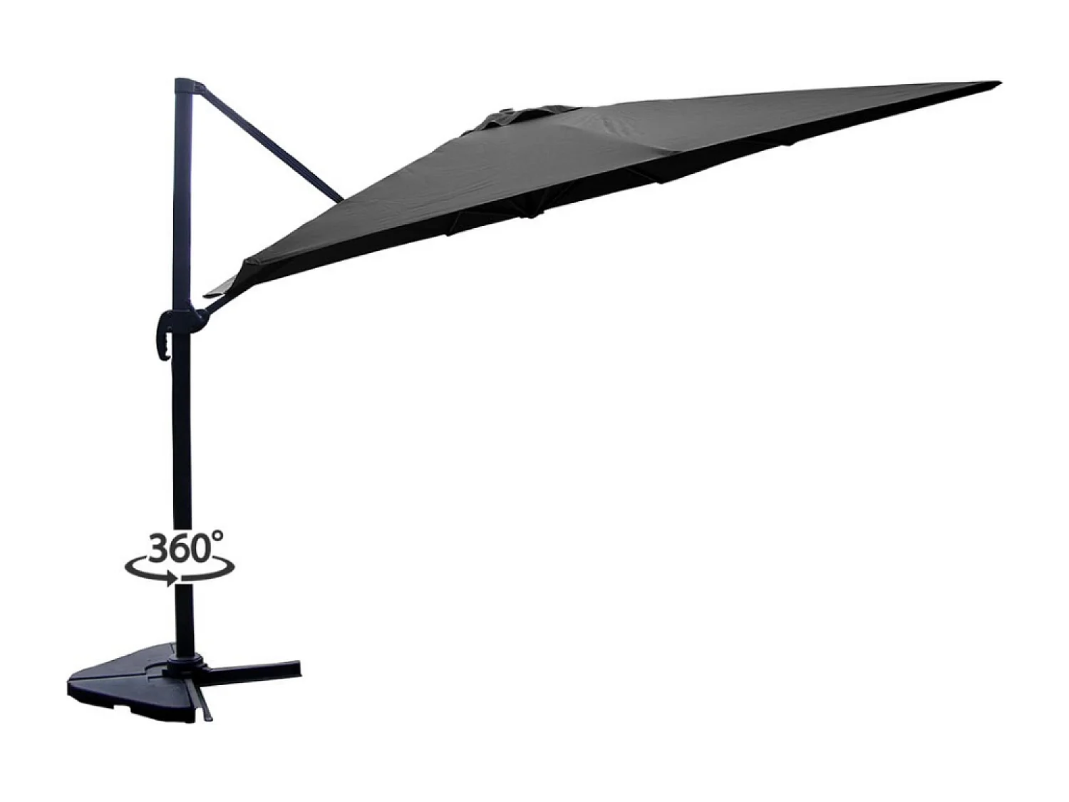Ensemble parasol gris 3x3m et 4 dalles à lester PALATINO