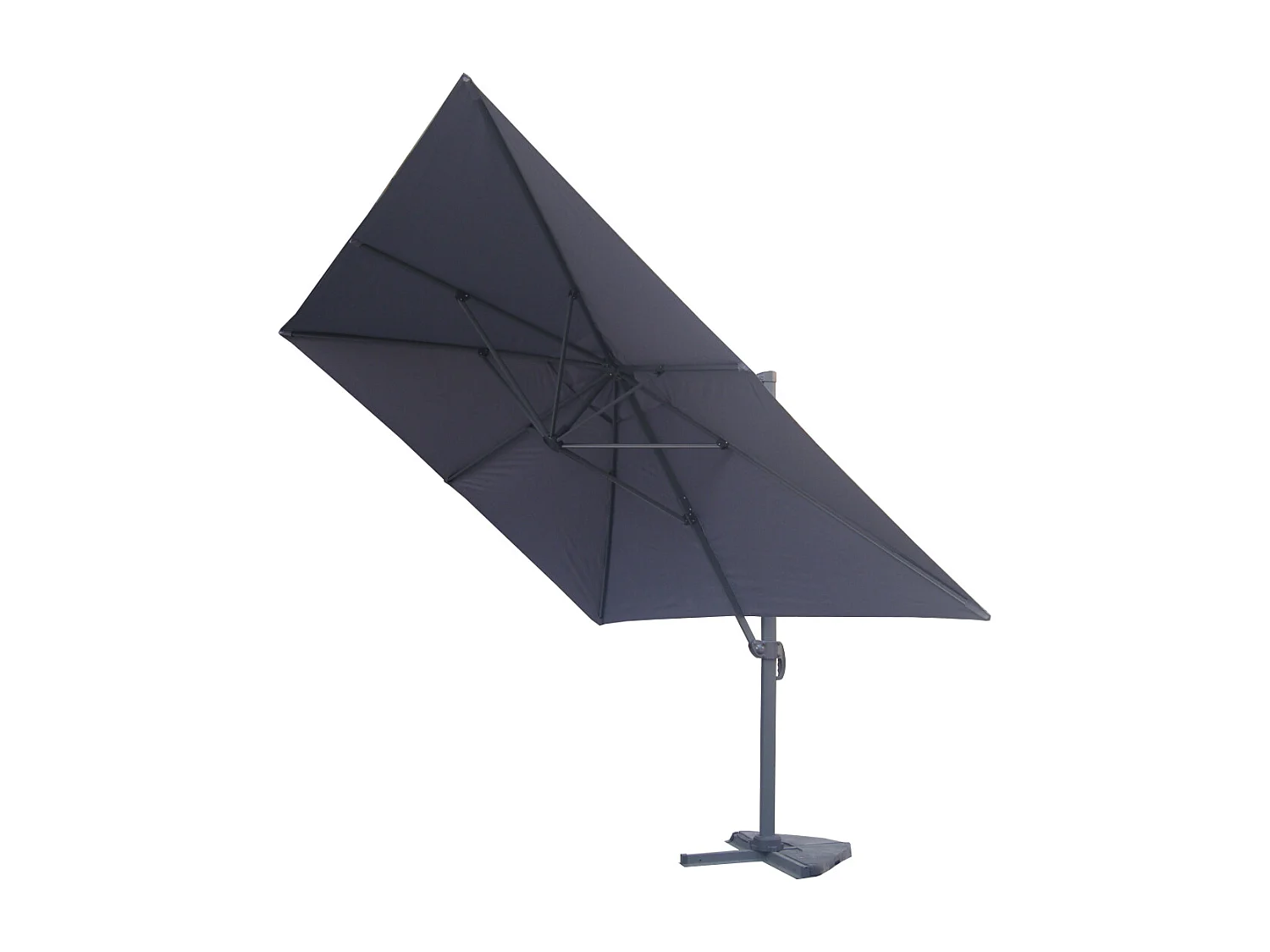 Ensemble parasol gris 3x3m et 4 dalles à lester PALATINO