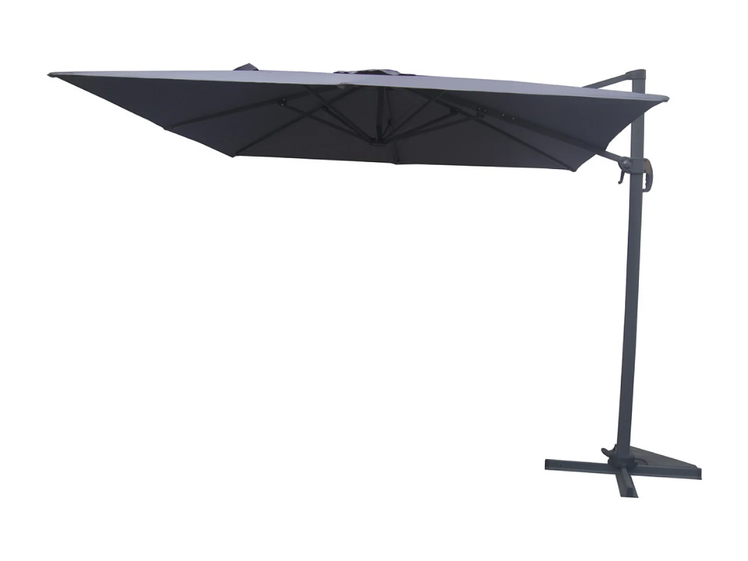 Zweefparasol PALATINO grijs 3x3m met 4 tegels om te verzwaren