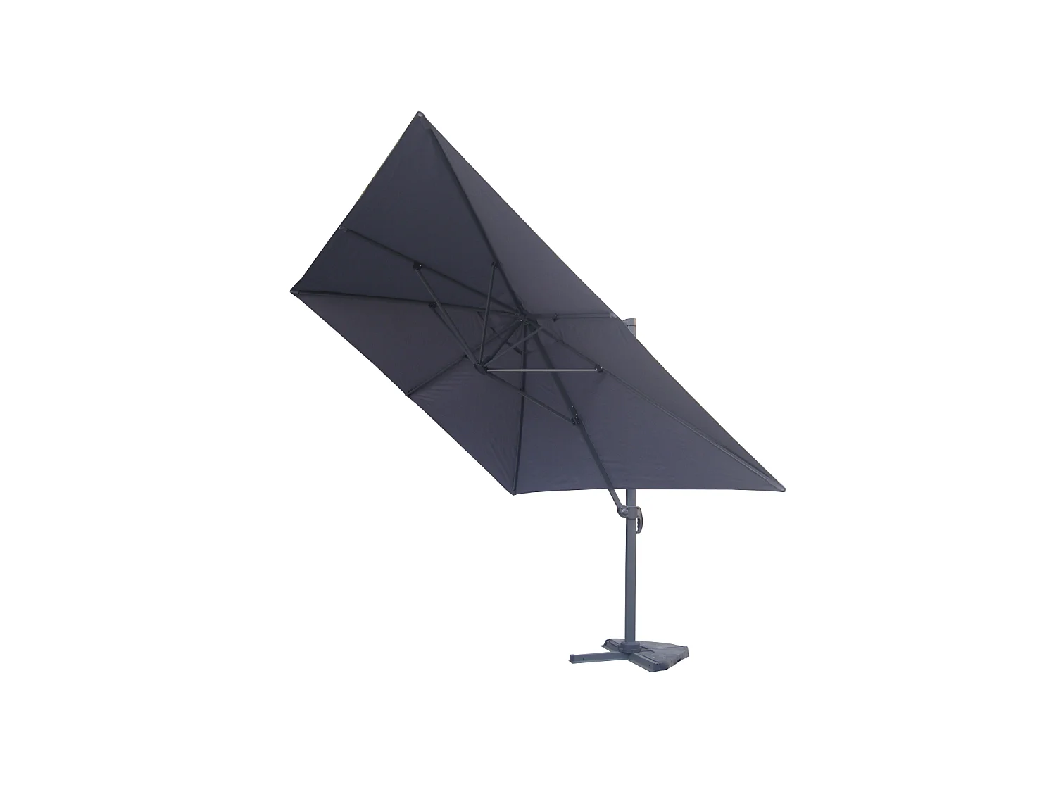 Zweefparasol PALATINO grijs 3x3m met 4 tegels om te verzwaren