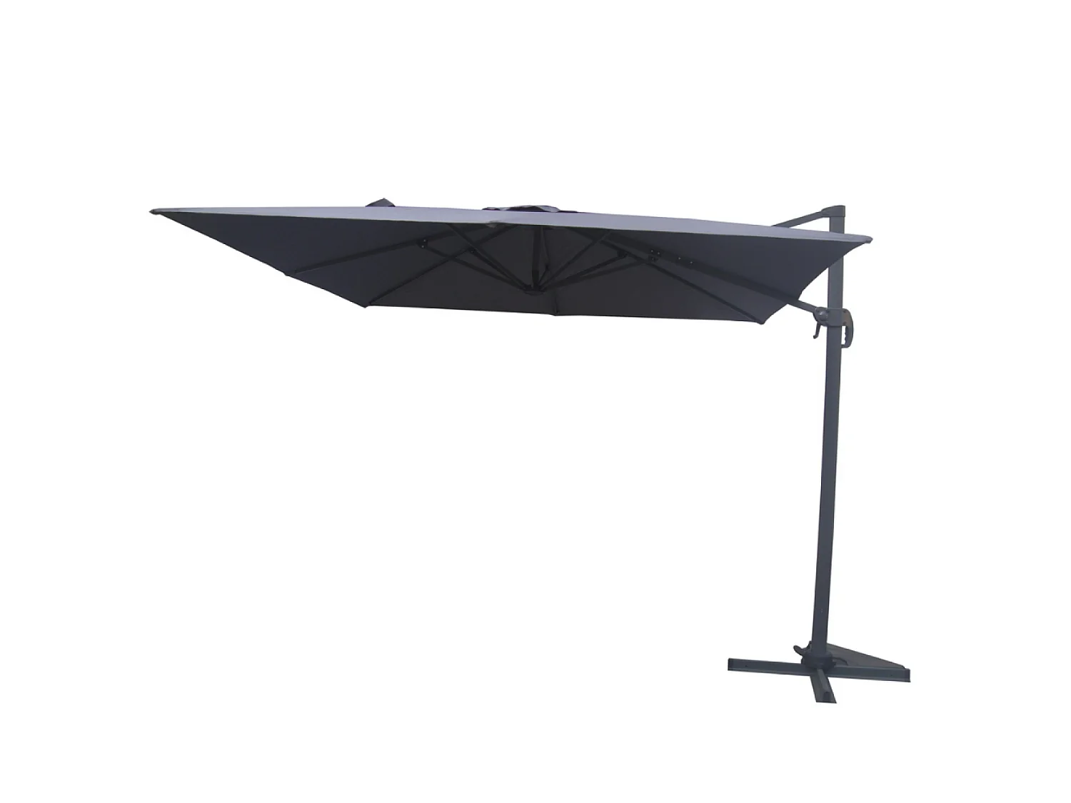 Zweefparasol PALATINO grijs 3x3m met 4 tegels om te verzwaren