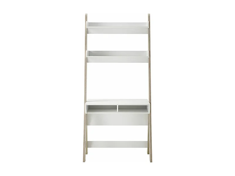 Table de bureau en bois coloris blanc ,chêne san remo - Longueur 80 x Hauteur 40 x Profondeur 80 cm