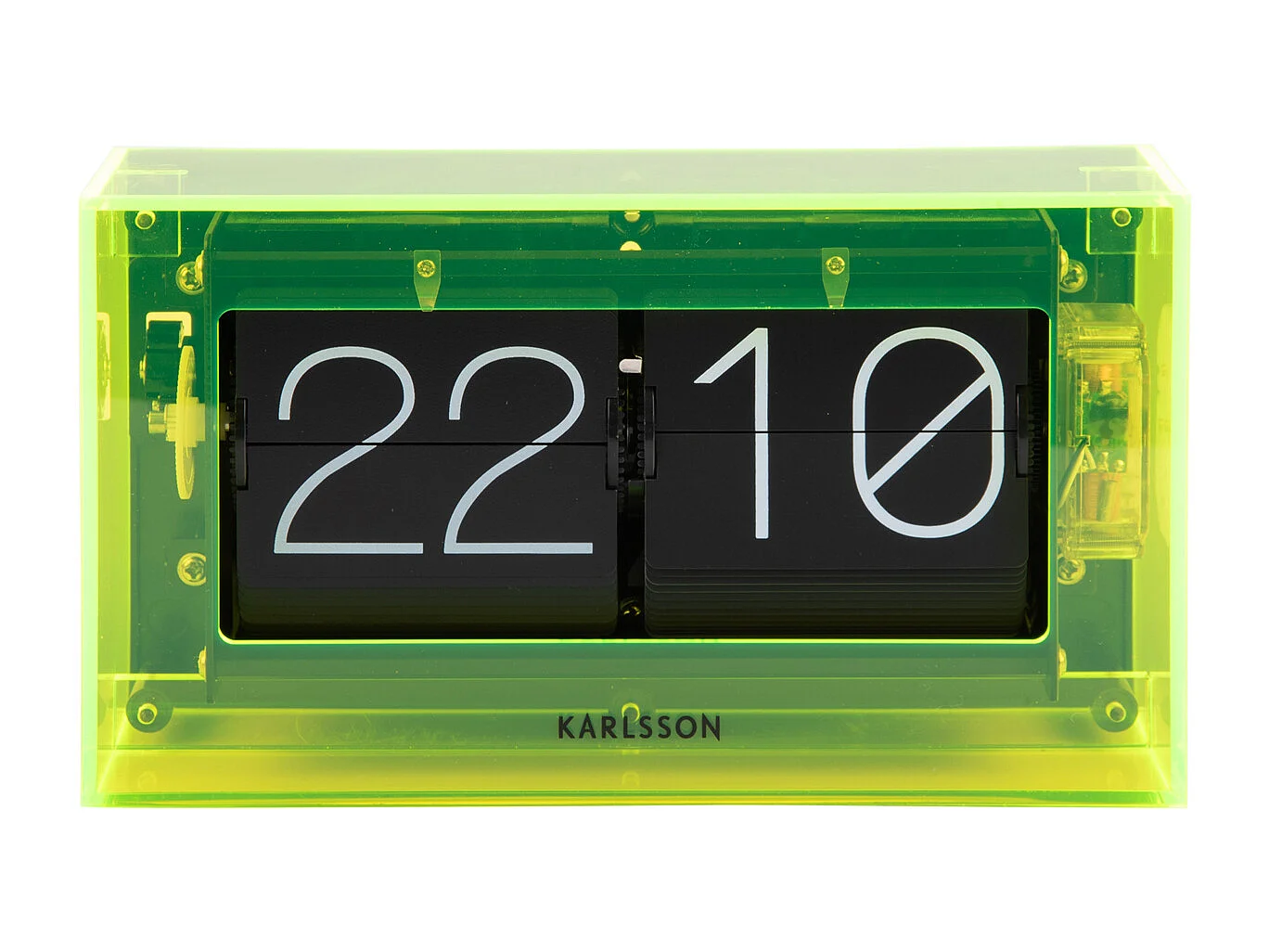 Tafelklok Boxed Flip - Neon geel