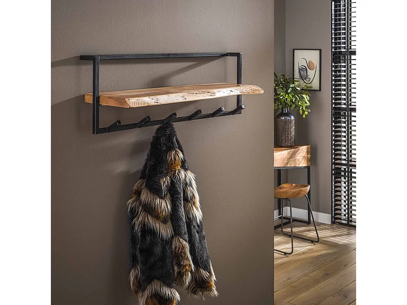 Edge Garderobenständer mit 6 Haken - Grau - Wandgarderobe