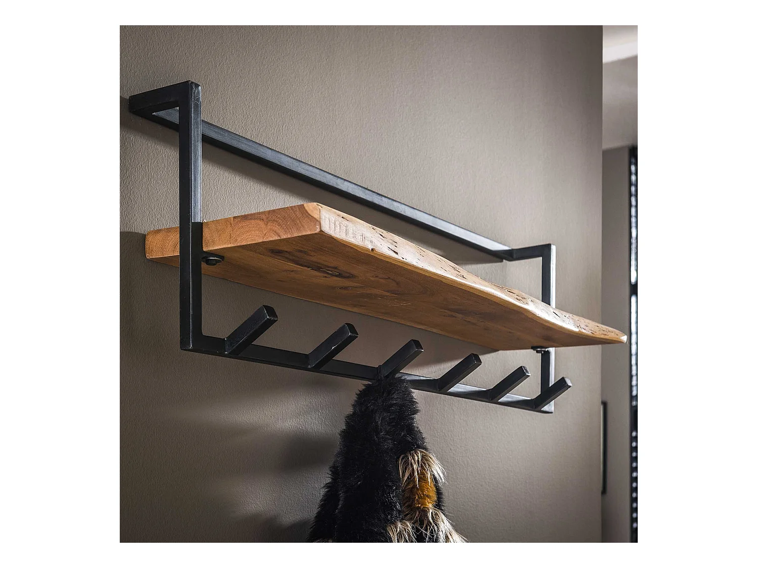 Edge Garderobenständer mit 6 Haken - Grau - Wandgarderobe