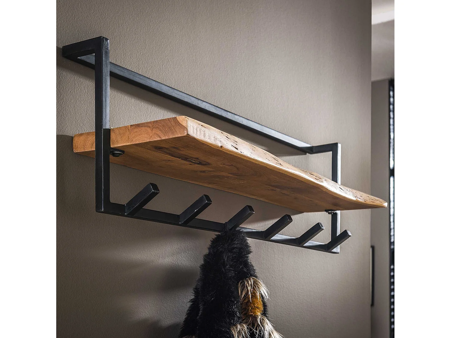 Kapstok Edge met 6 haken - Grijs - Wandkapstok