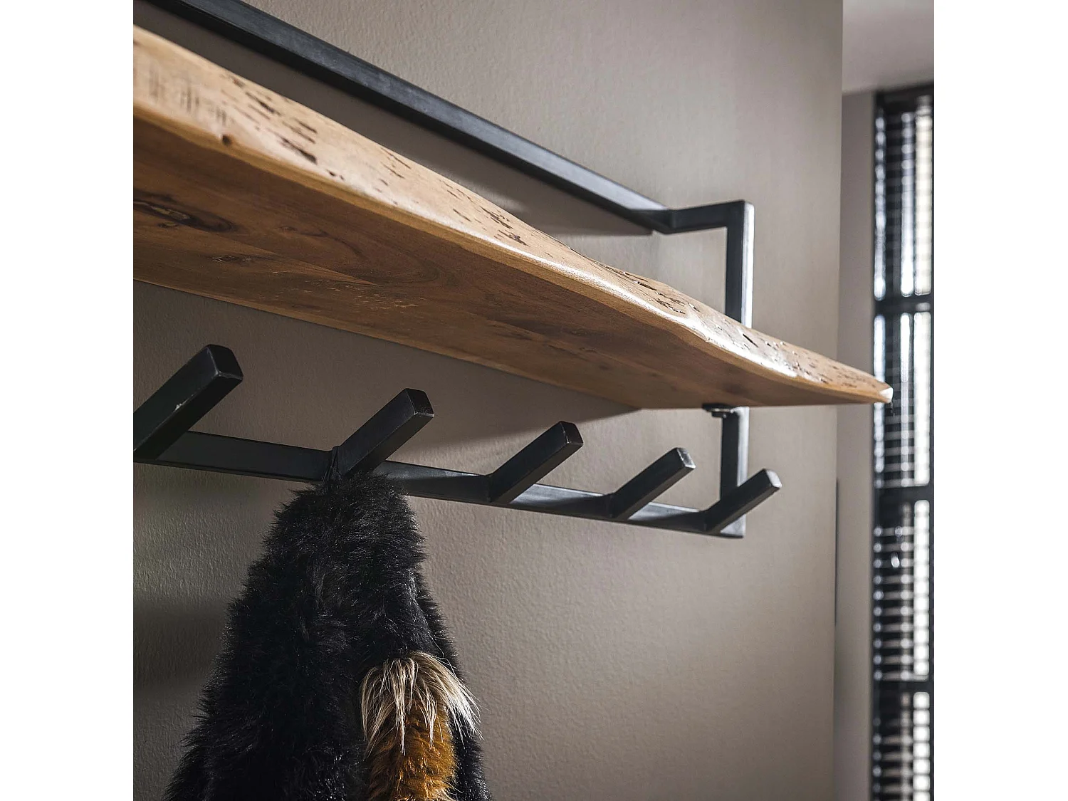 Kapstok Edge met 6 haken - Grijs - Wandkapstok