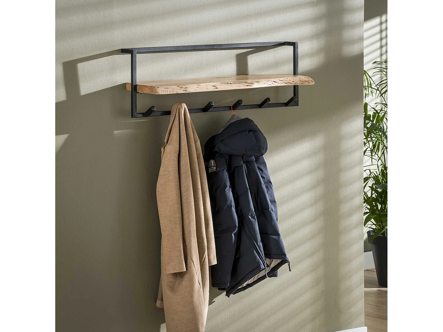 Kapstok Edge met 6 haken - Grijs - Wandkapstok