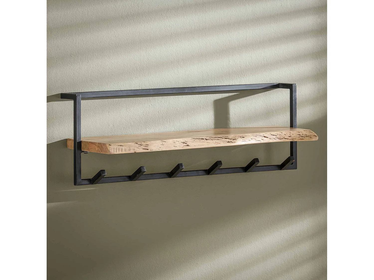 Kapstok Edge met 6 haken - Grijs - Wandkapstok