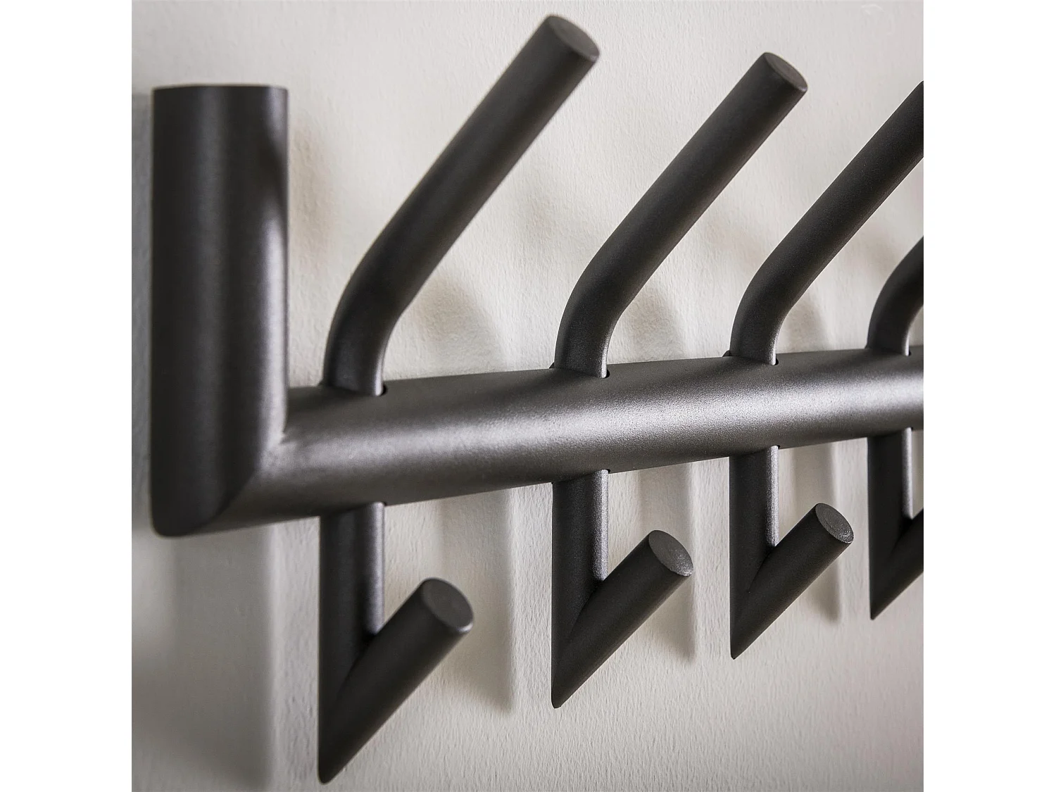 Porte-manteau industriel 16 crochets - Gris - Porte-manteau mural 78 cm de large - Montage rapide