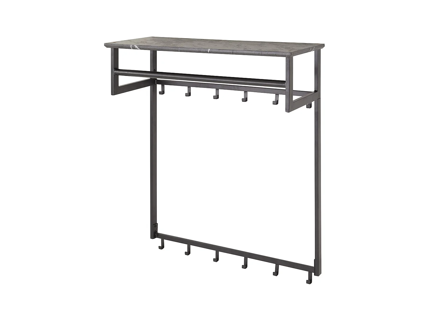 Kapstok Roede 12 Haaks - 3D Zwart Grijs