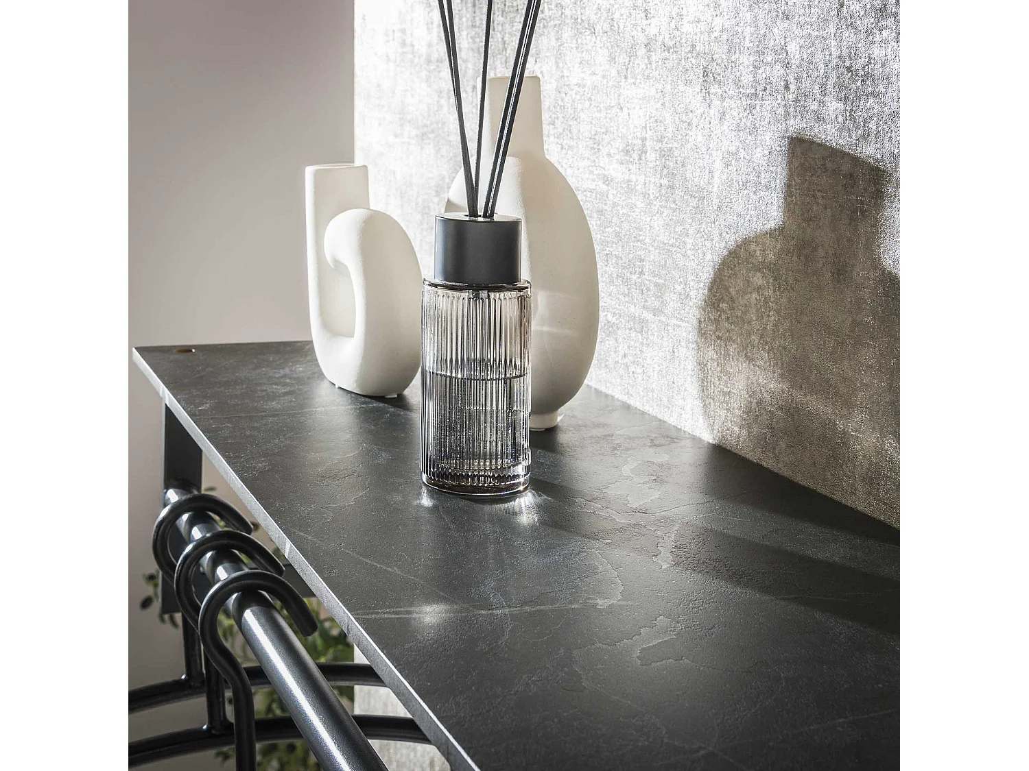 Perchero de barra con 12 ganchos - 3D Negro Gris