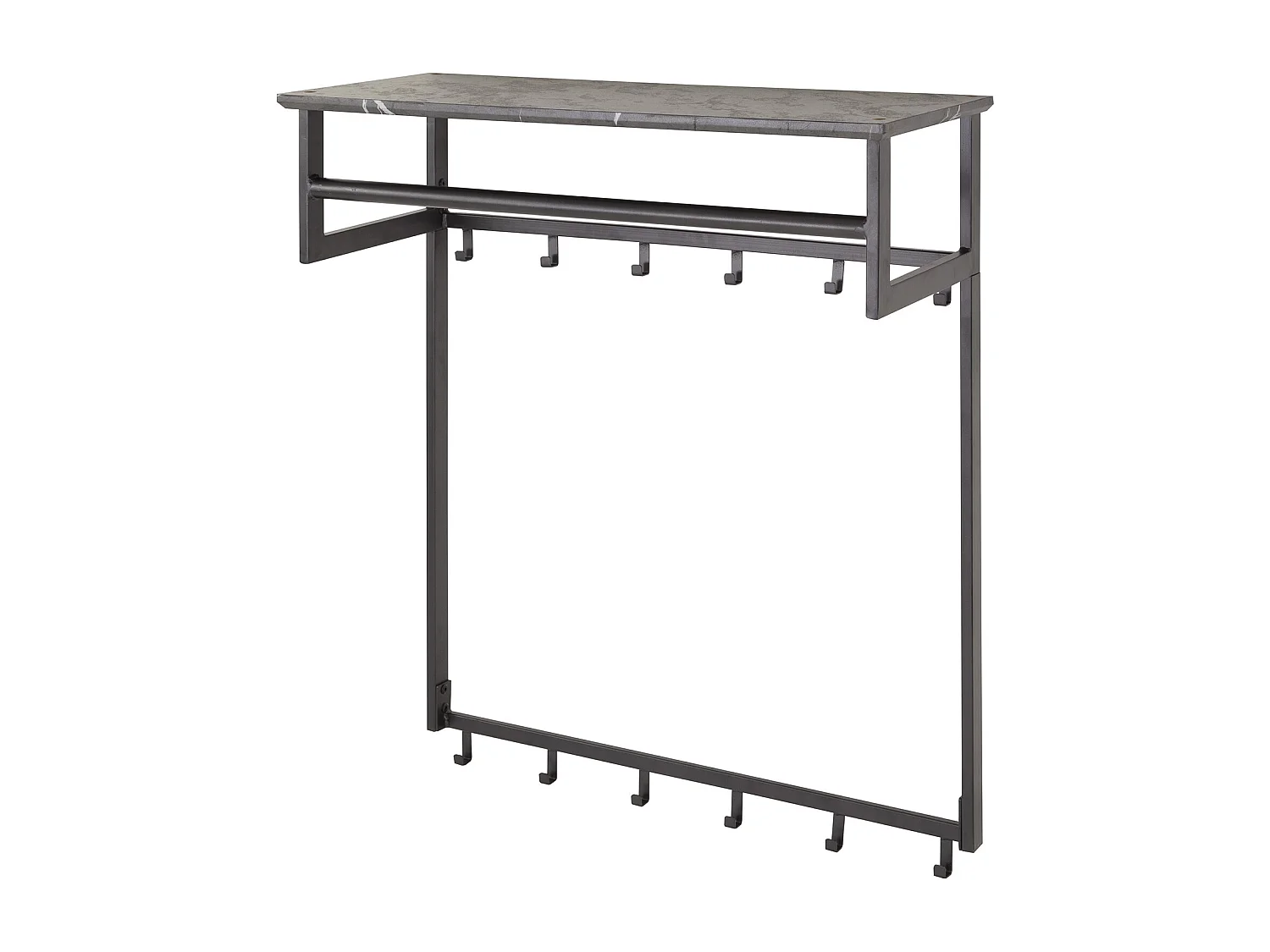 Perchero de barra con 12 ganchos - 3D Negro Gris