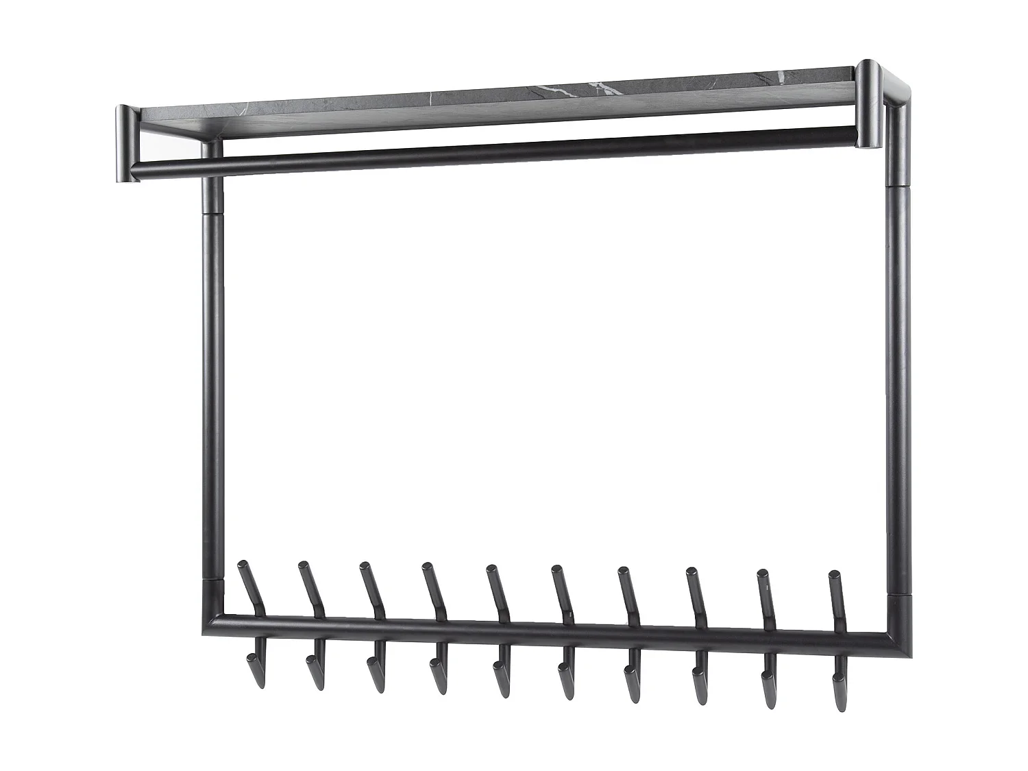 Porte-manteau 20 crochets haute tige-porte-chapeaux - 3D Noir Marron