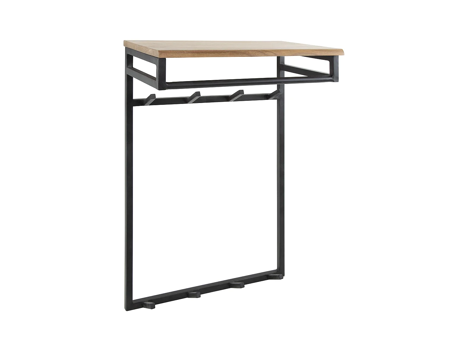 Garderobenständer nach Maß – 2 x 4 Haken – Natürliche Akazie