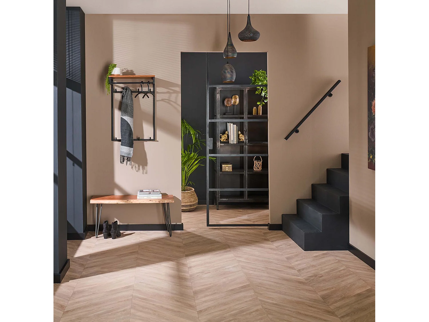 Porte-manteau sur mesure - 2x4 crochets - Acacia naturel