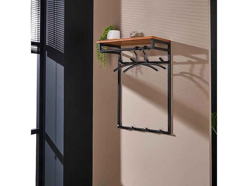 Porte-manteau sur mesure - 2x4 crochets - Acacia naturel