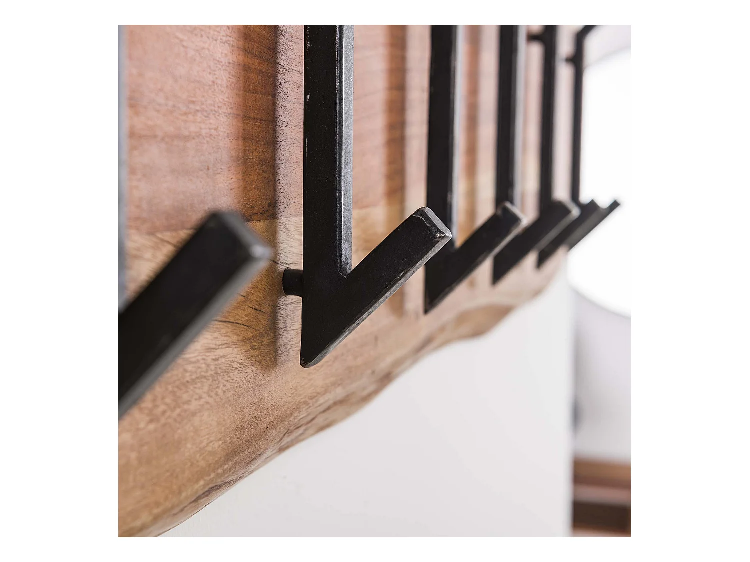 Porte-manteau mural Edge avec 12 crochets - Gris