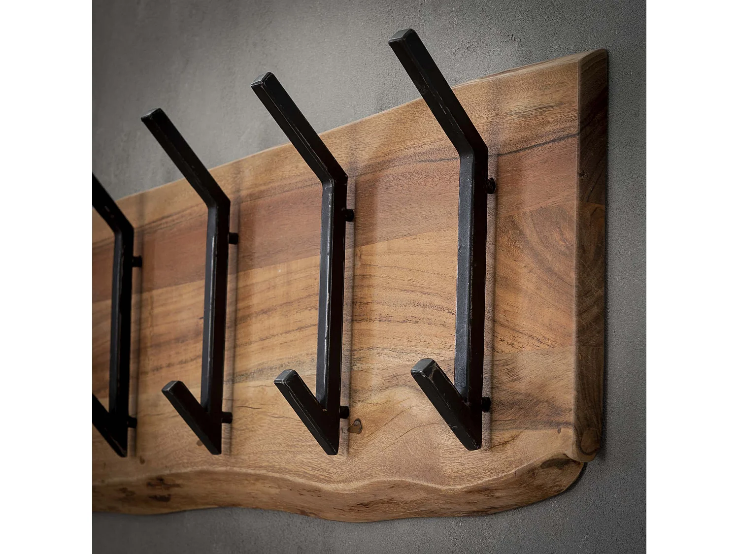 Porte-manteau mural Edge avec 12 crochets - Gris