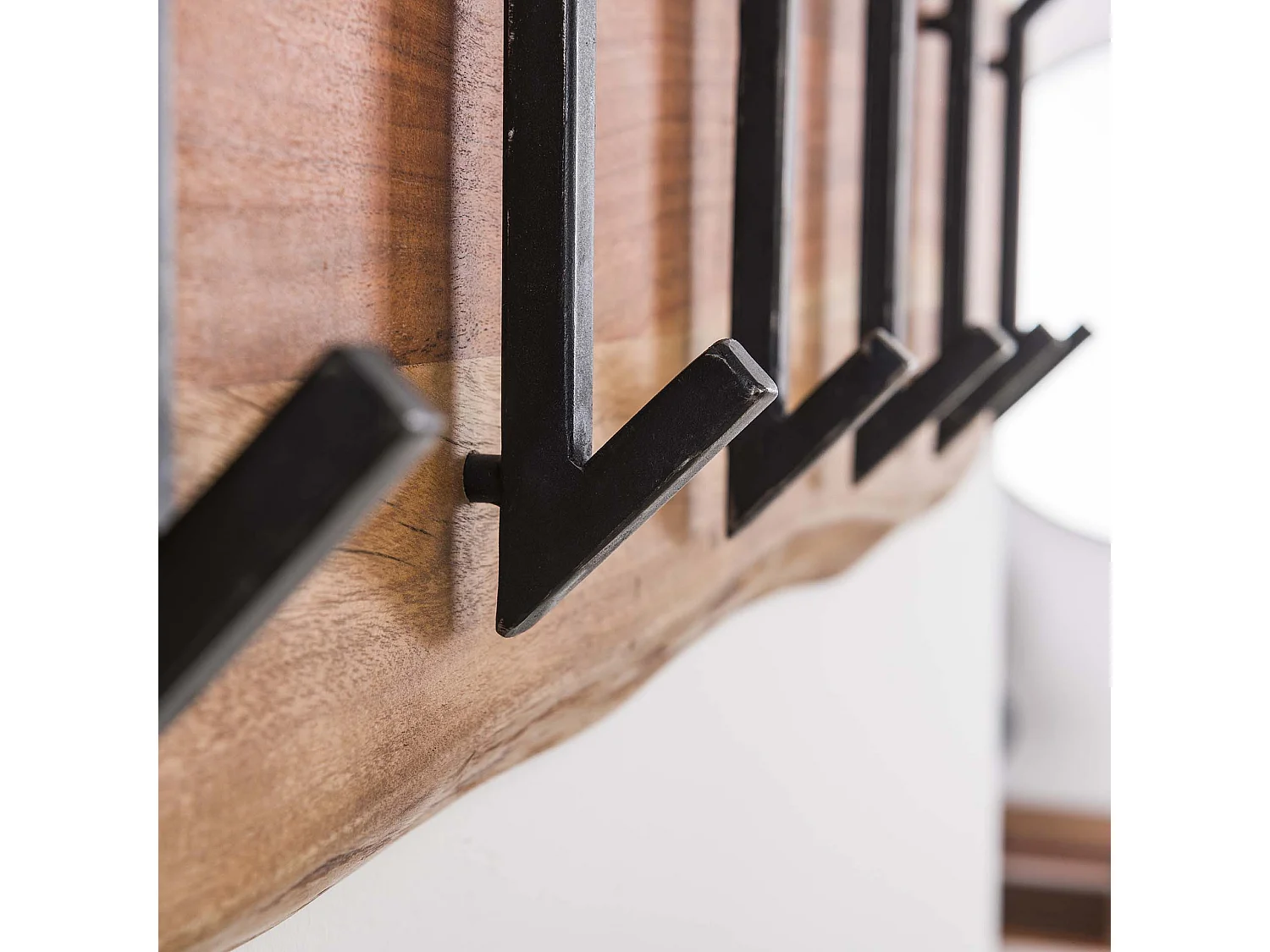 Porte-manteau mural Edge avec 12 crochets - Gris