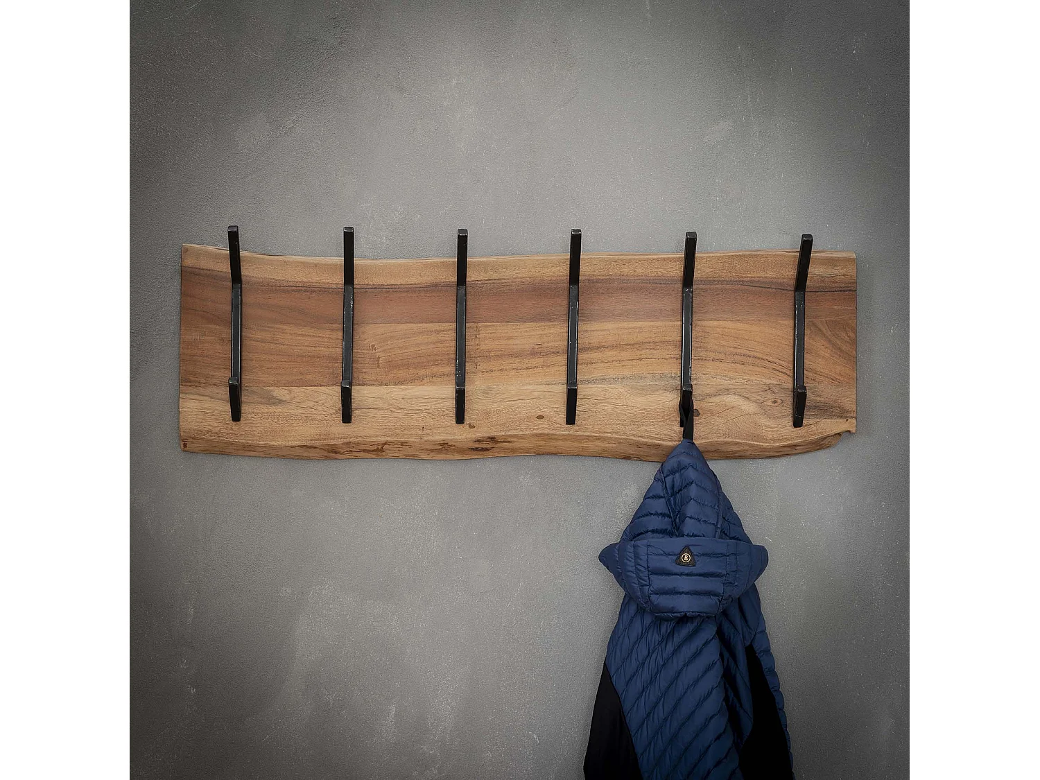 Porte-manteau mural Edge avec 12 crochets - Gris