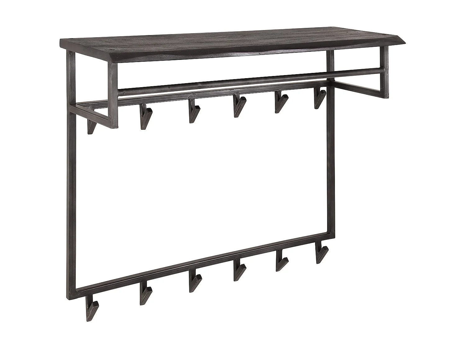 Kapstok Yucon Hoog - 12 Haken - Hoedenplank - Massief Acaciahout - 100x30x80