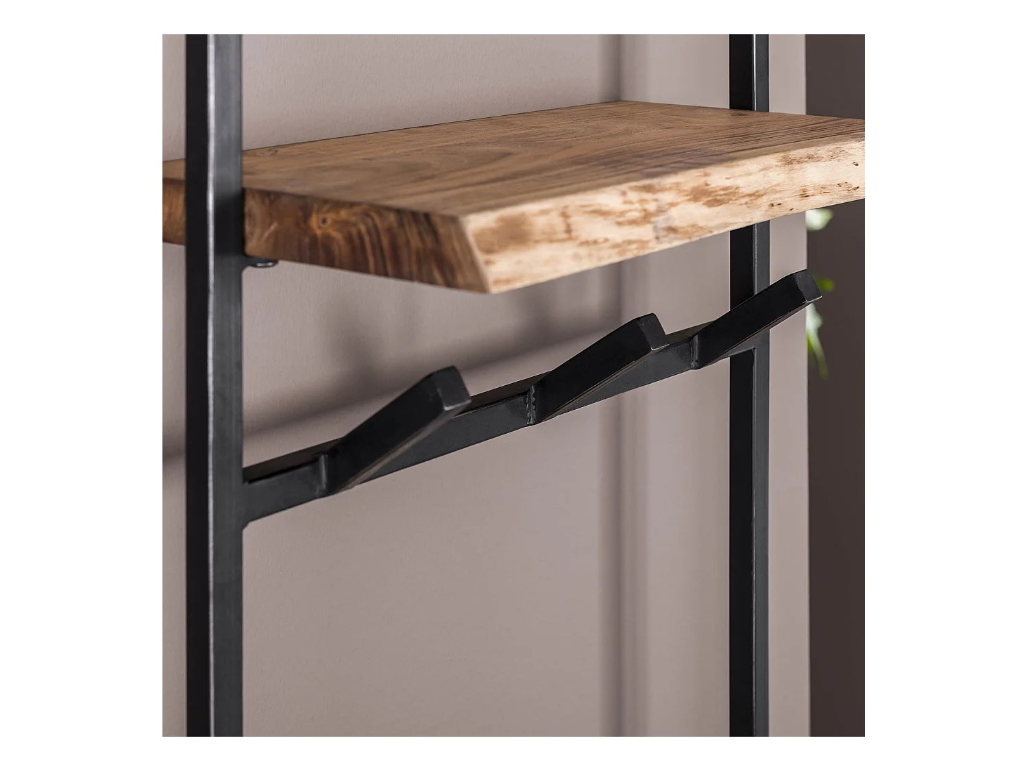 Kapstok Air Solid Hoog - 6 Haken - Hoedenplank - Massief Acaciahout - 80x51x30