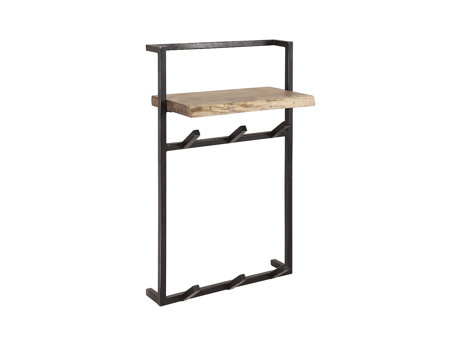 Kapstok Air Solid Hoog - 6 Haken - Hoedenplank - Massief Acaciahout - 80x51x30