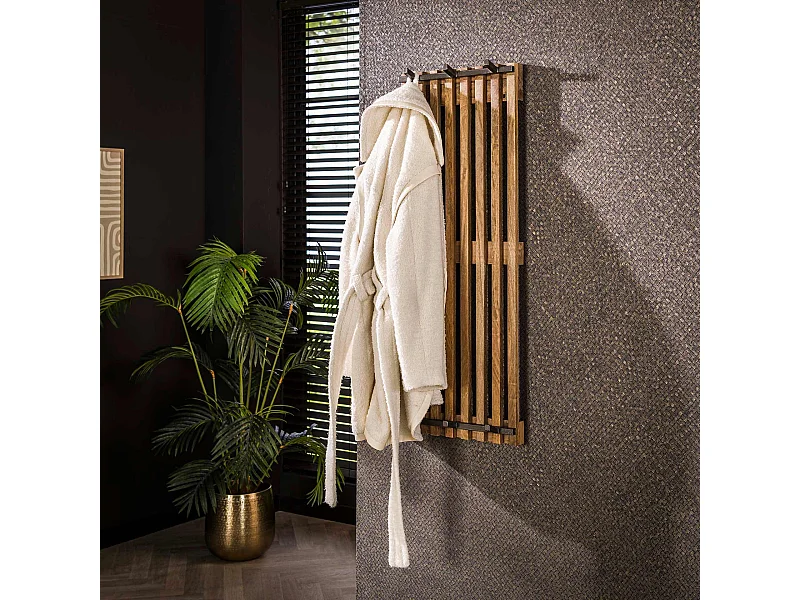 Garderobenständer Tweak 2x3 Haken Hoch - Solide Mango Sandfarbe