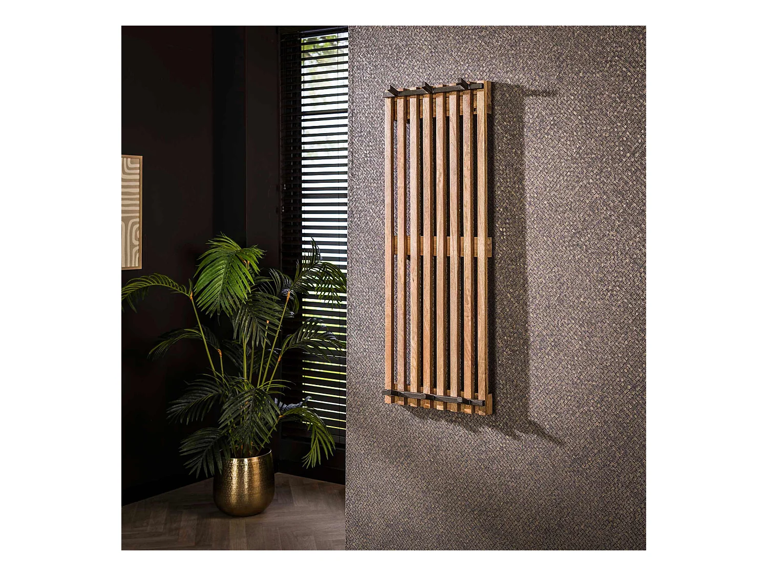 Garderobenständer Tweak 2x3 Haken Hoch - Solide Mango Sandfarbe