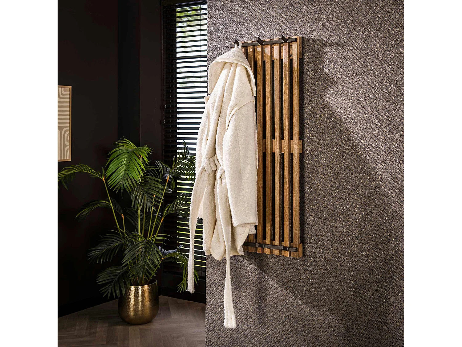 Porte-manteau Tweak 2x3 crochets haut - Couleur sable mangue unie