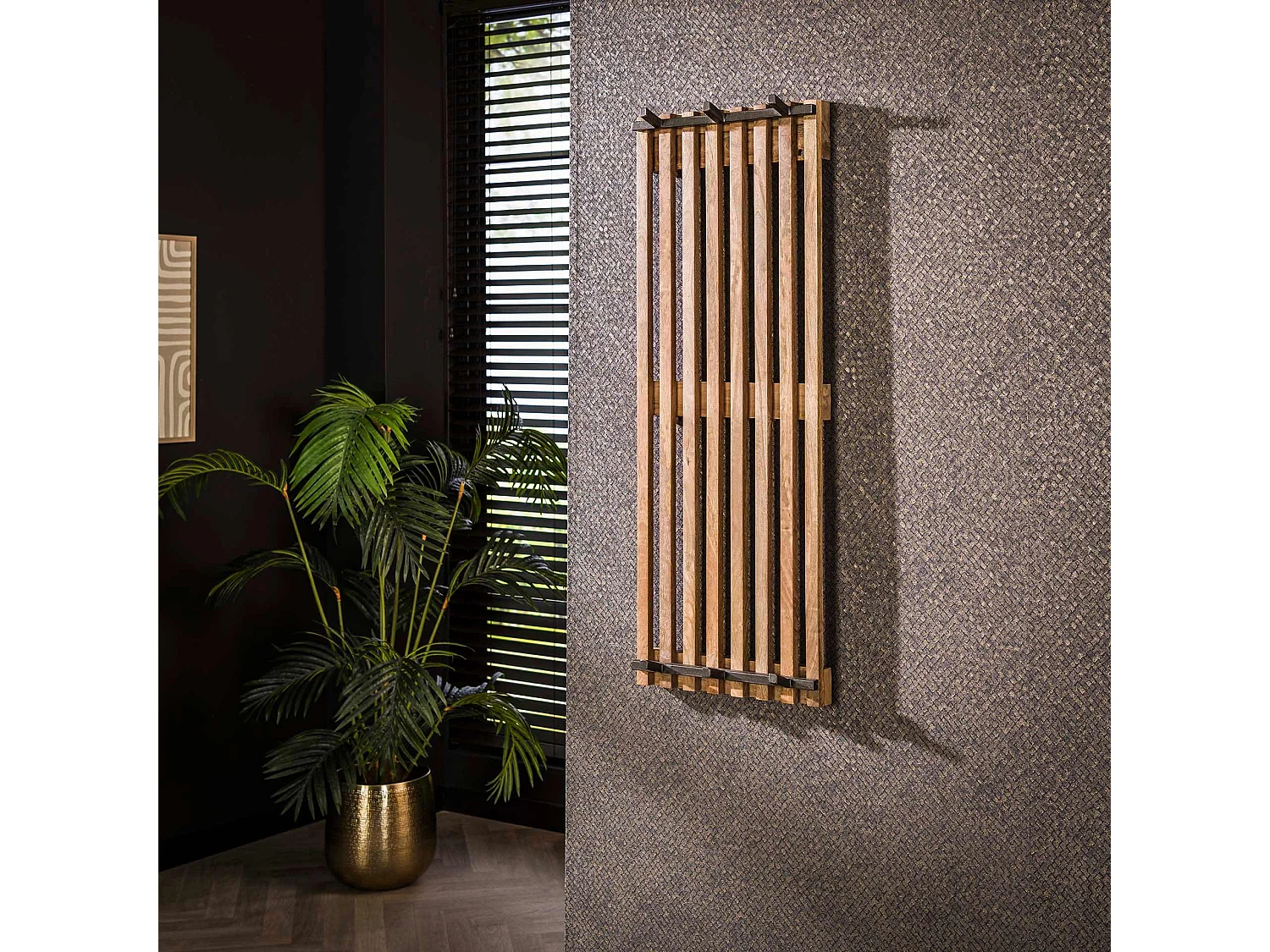 Porte-manteau Tweak 2x3 crochets haut - Couleur sable mangue unie