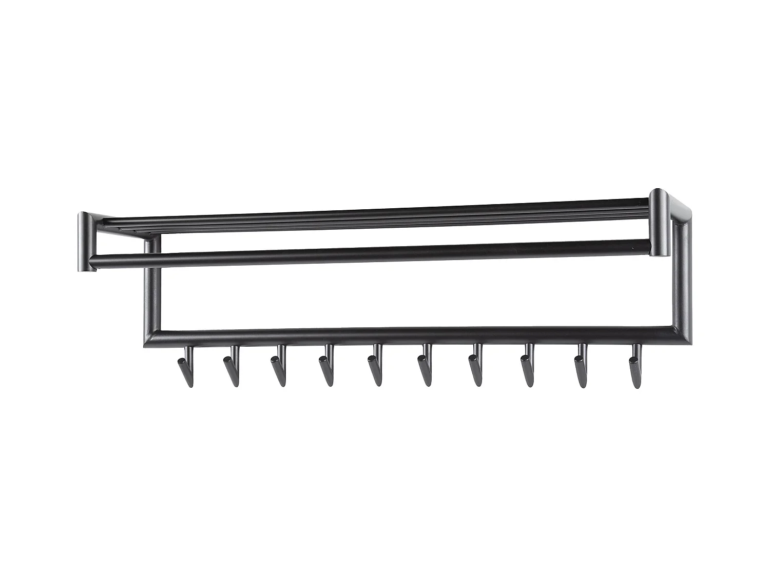 Garderobenständer 10 Hakenstangen Rundrohr - dunkelgrau matt