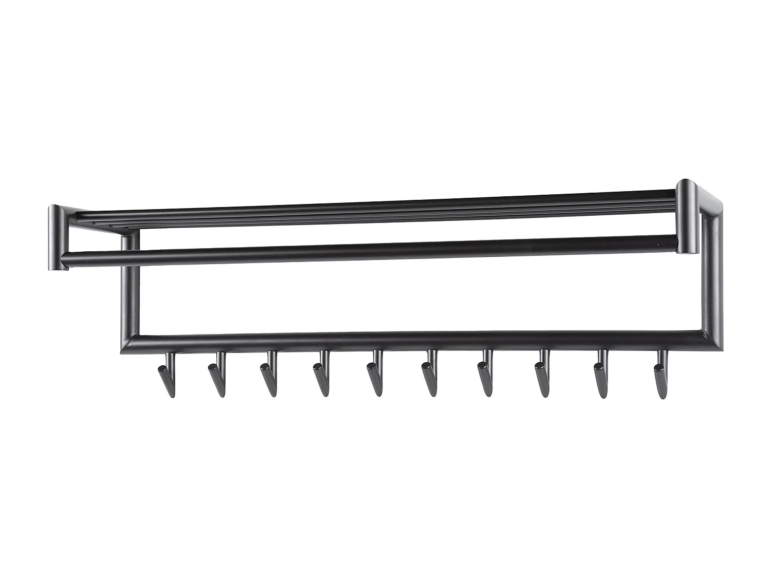 Garderobenständer 10 Hakenstangen Rundrohr - dunkelgrau matt