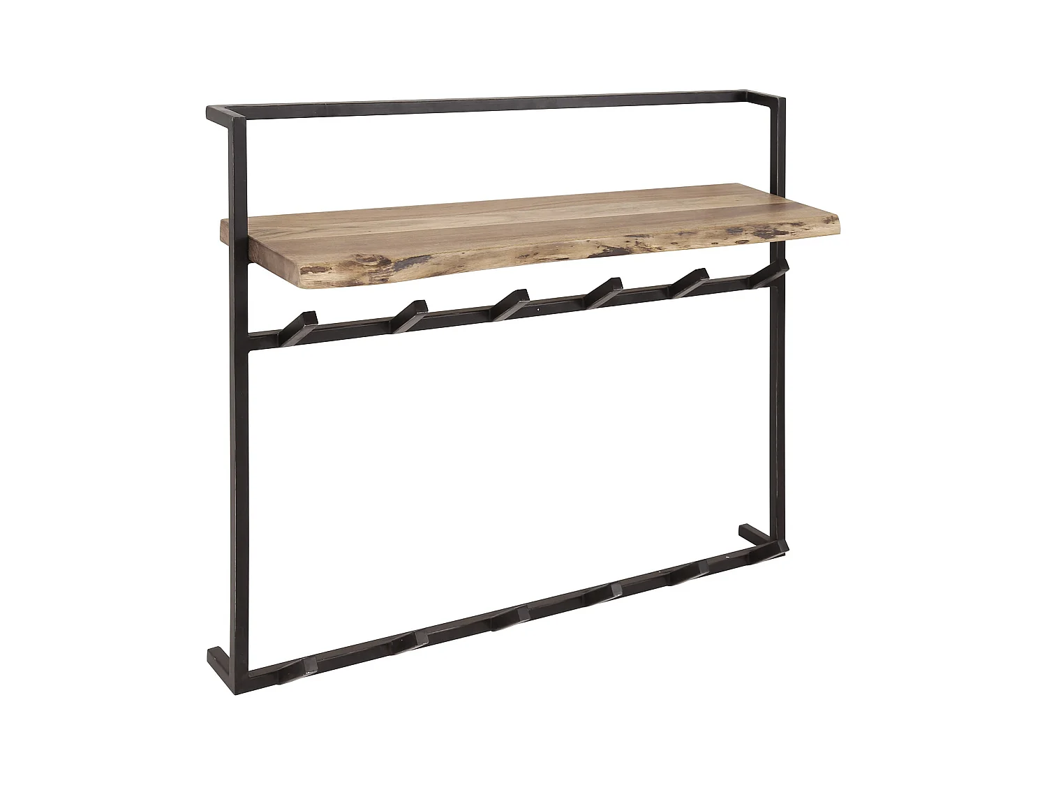 Garderobenständer Air Solid - 12 Haken - Hutablage - Akazienholz massiv - 100x30x80