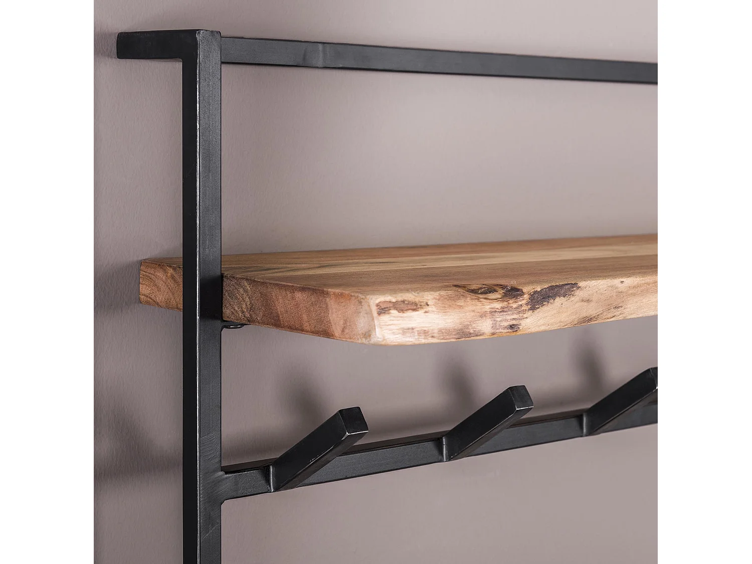 Porte-manteau Air Solid - 12 crochets - porte-chapeaux - bois d'acacia massif - 100x30x80