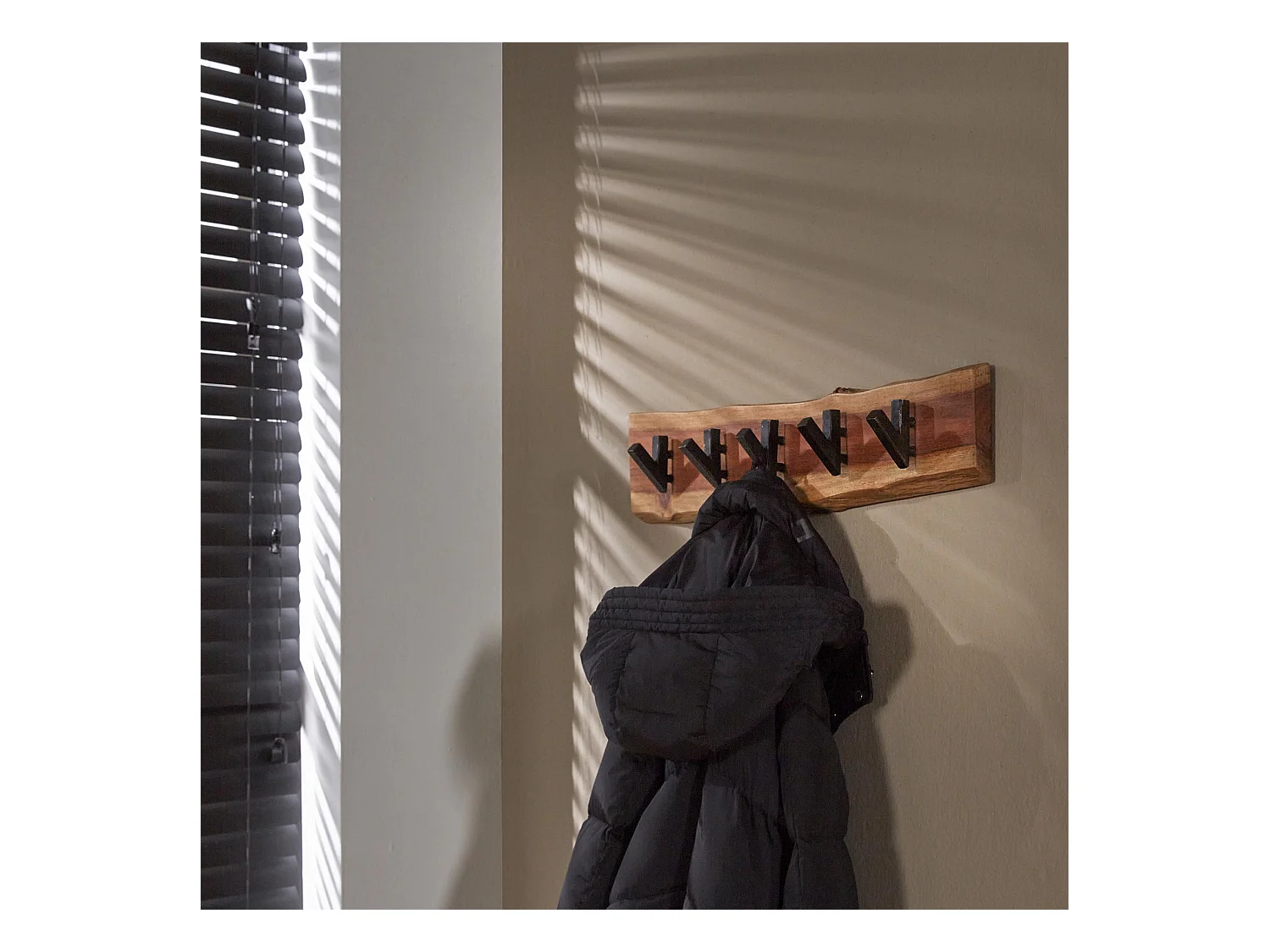 Kapstok Edge met 5 haken - Grijs - Wandkapstok