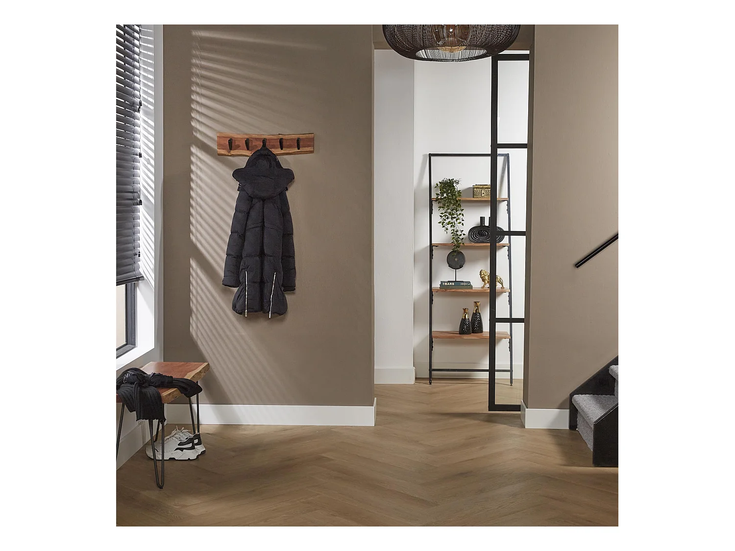 Kapstok Edge met 5 haken - Grijs - Wandkapstok