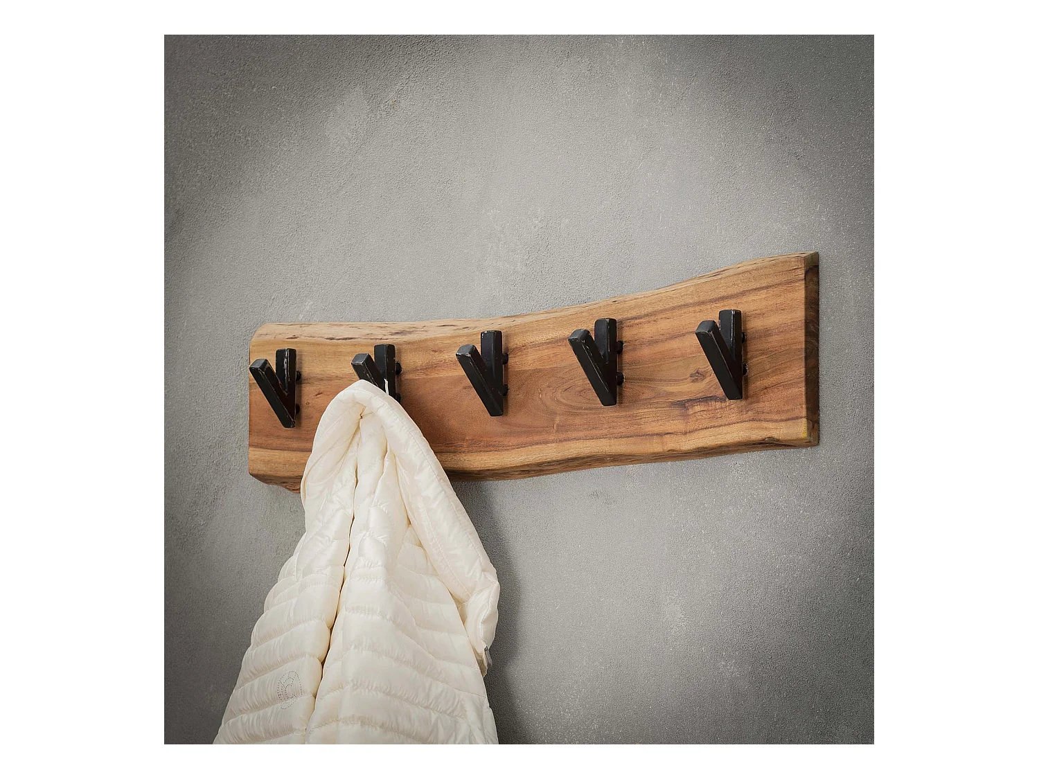 Kapstok Edge met 5 haken - Grijs - Wandkapstok