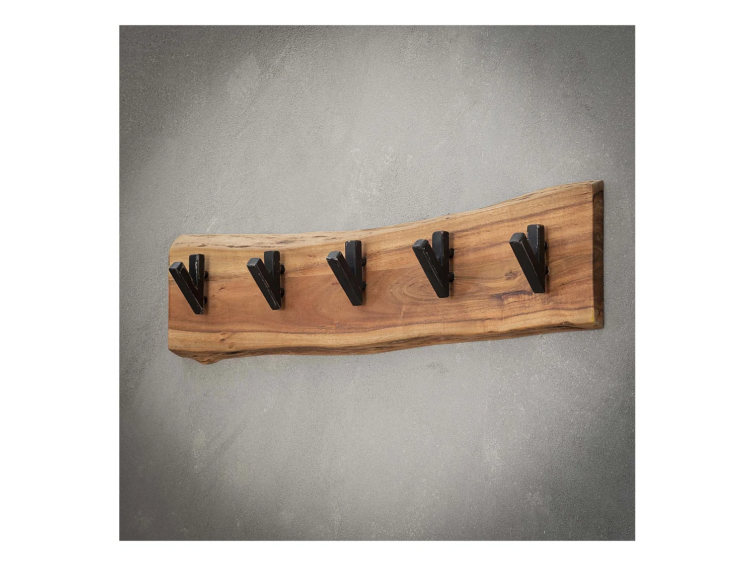 Kapstok Edge met 5 haken - Grijs - Wandkapstok