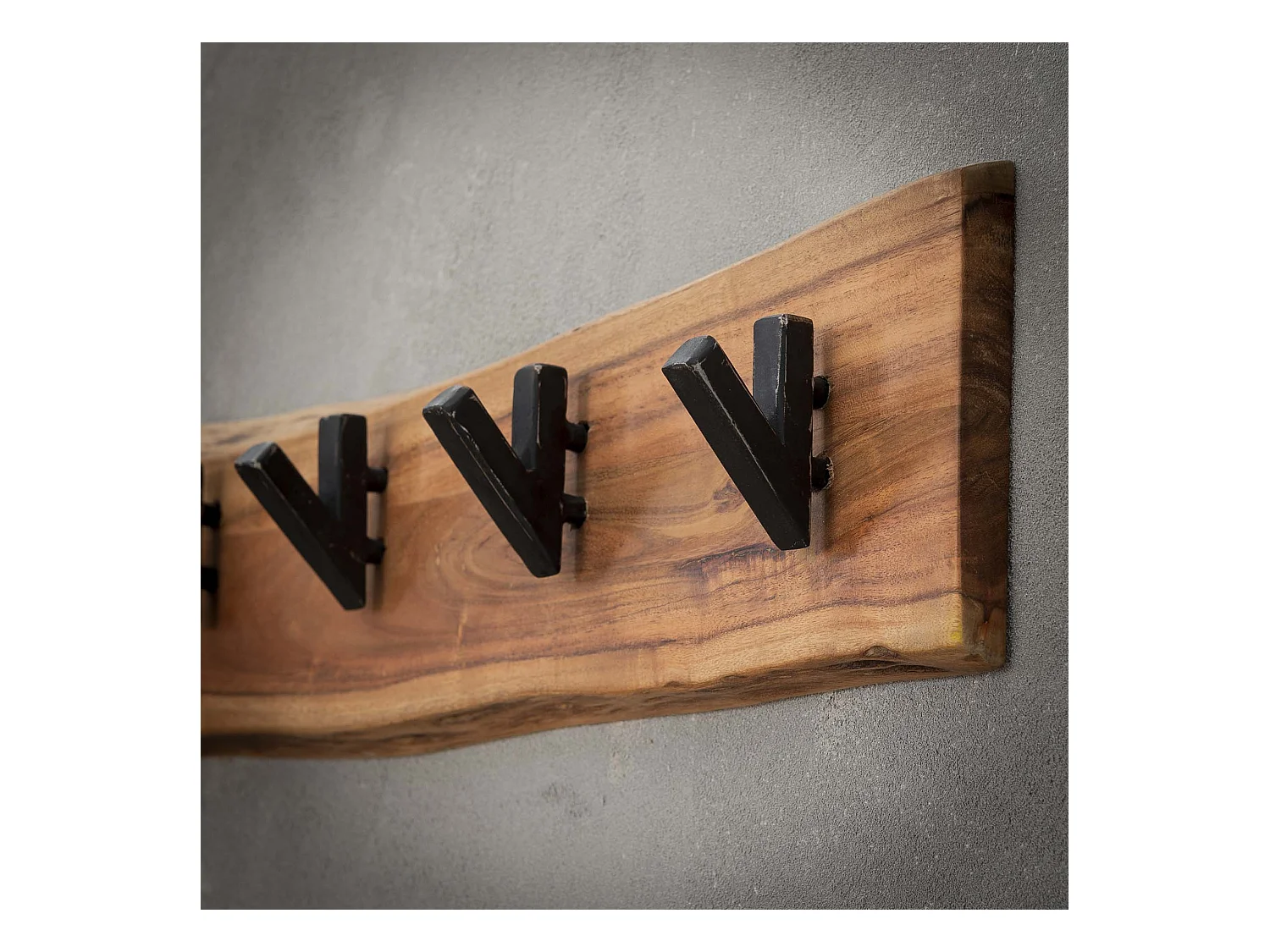 Kapstok Edge met 5 haken - Grijs - Wandkapstok