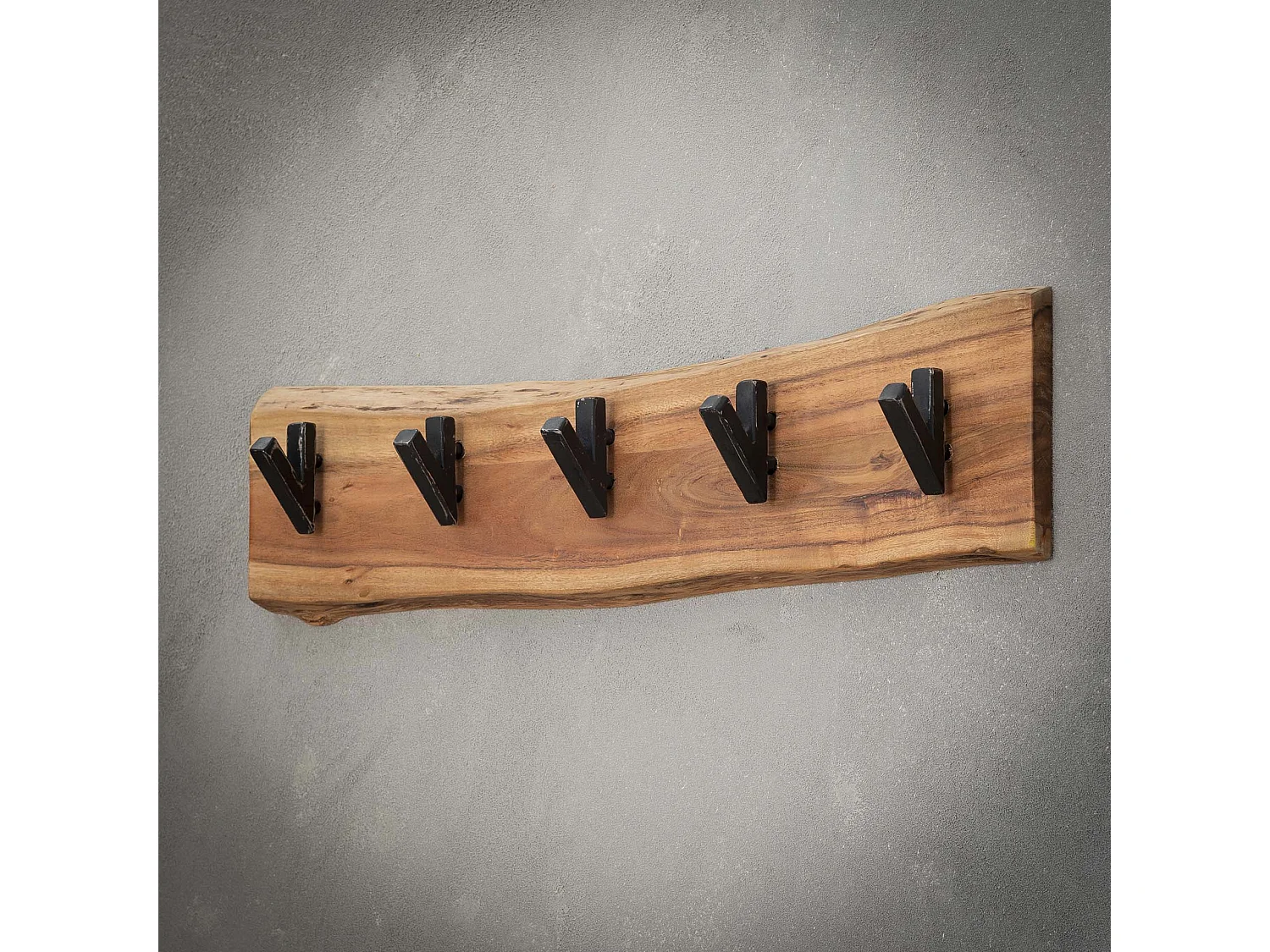 Porte-manteau mural Edge à 5 crochets - Gris