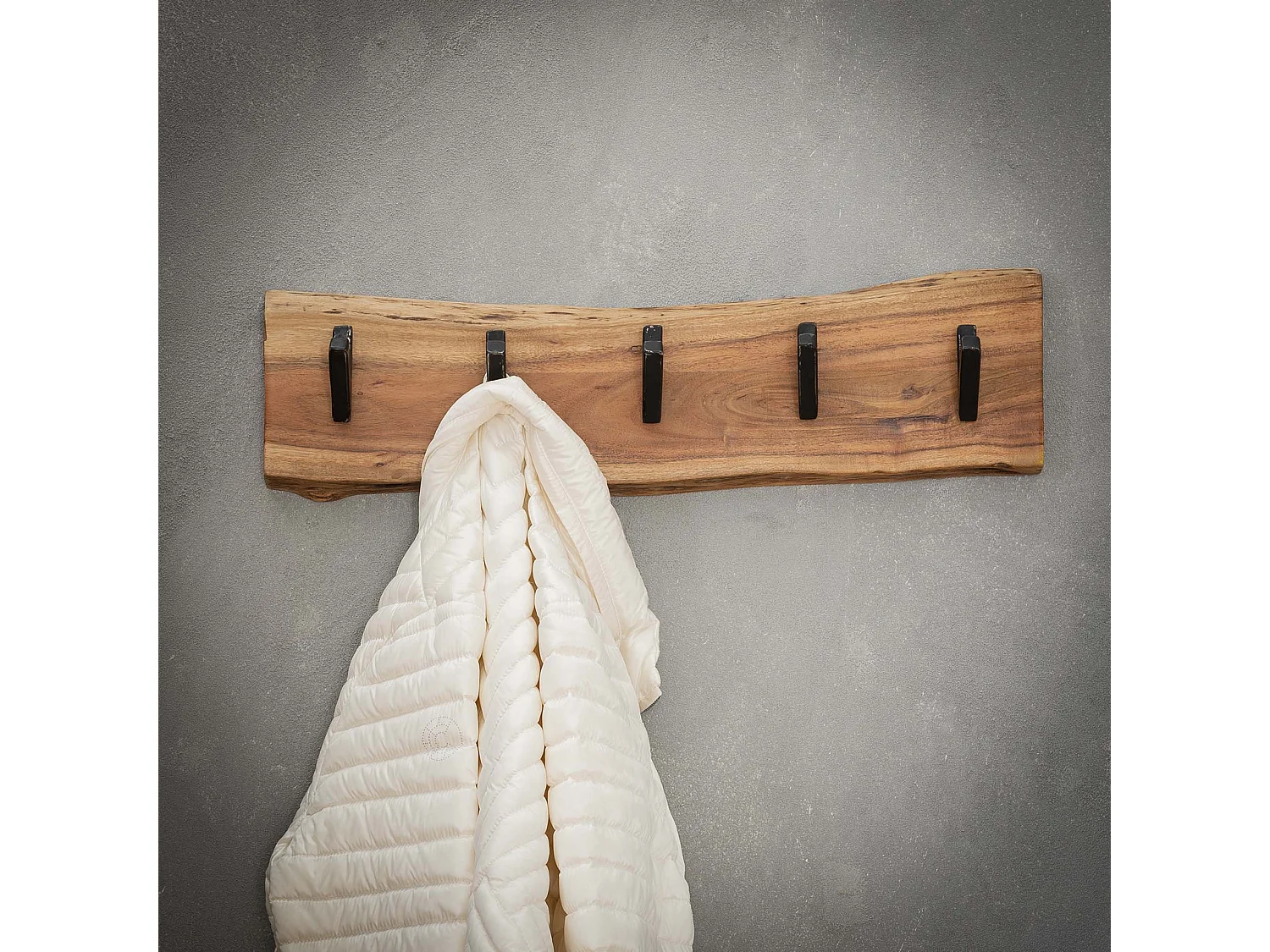 Porte-manteau mural Edge à 5 crochets - Gris