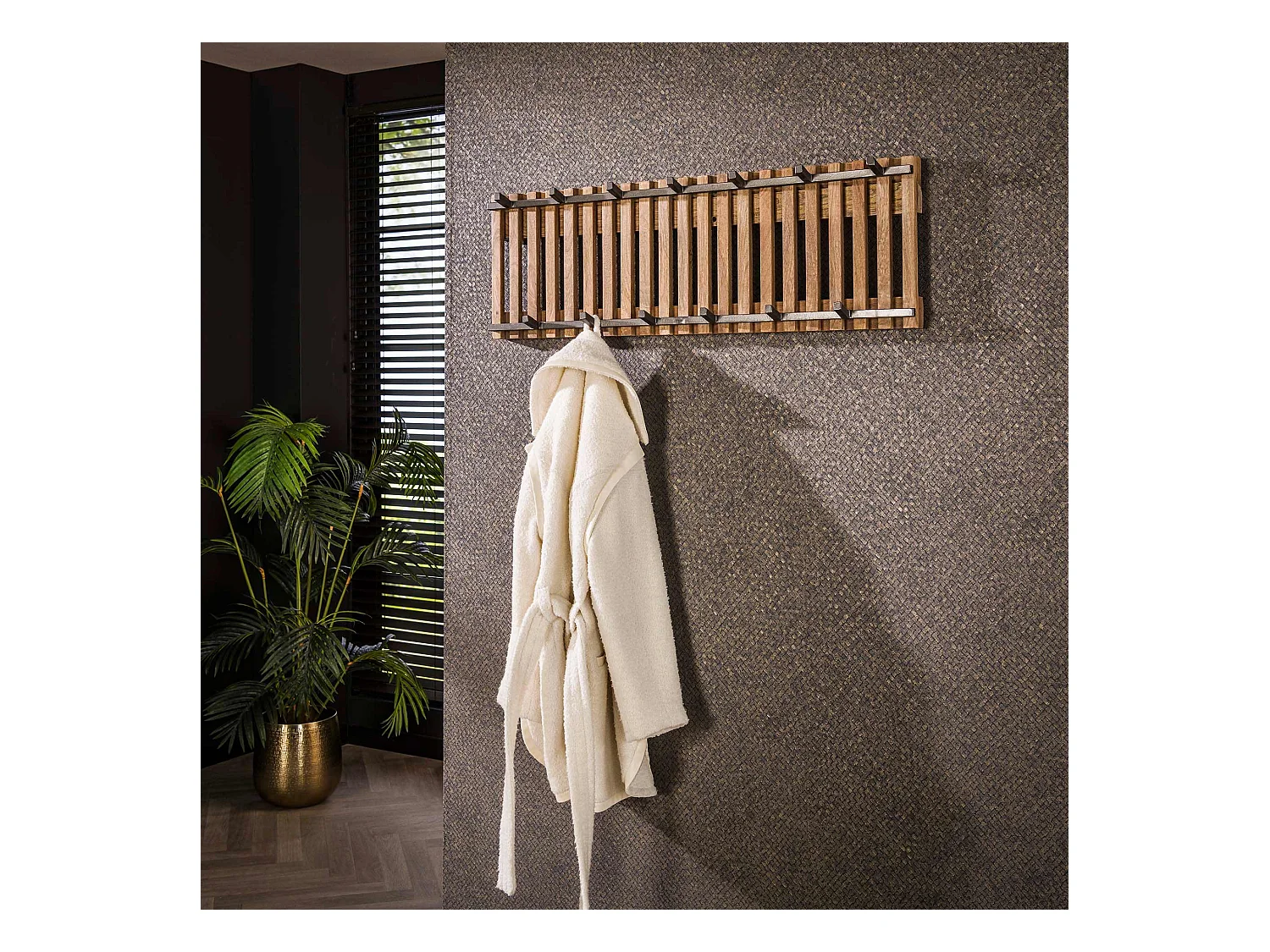 Garderobenständer Tweak - Solide Mango-Sandfarbe - 13 Haken