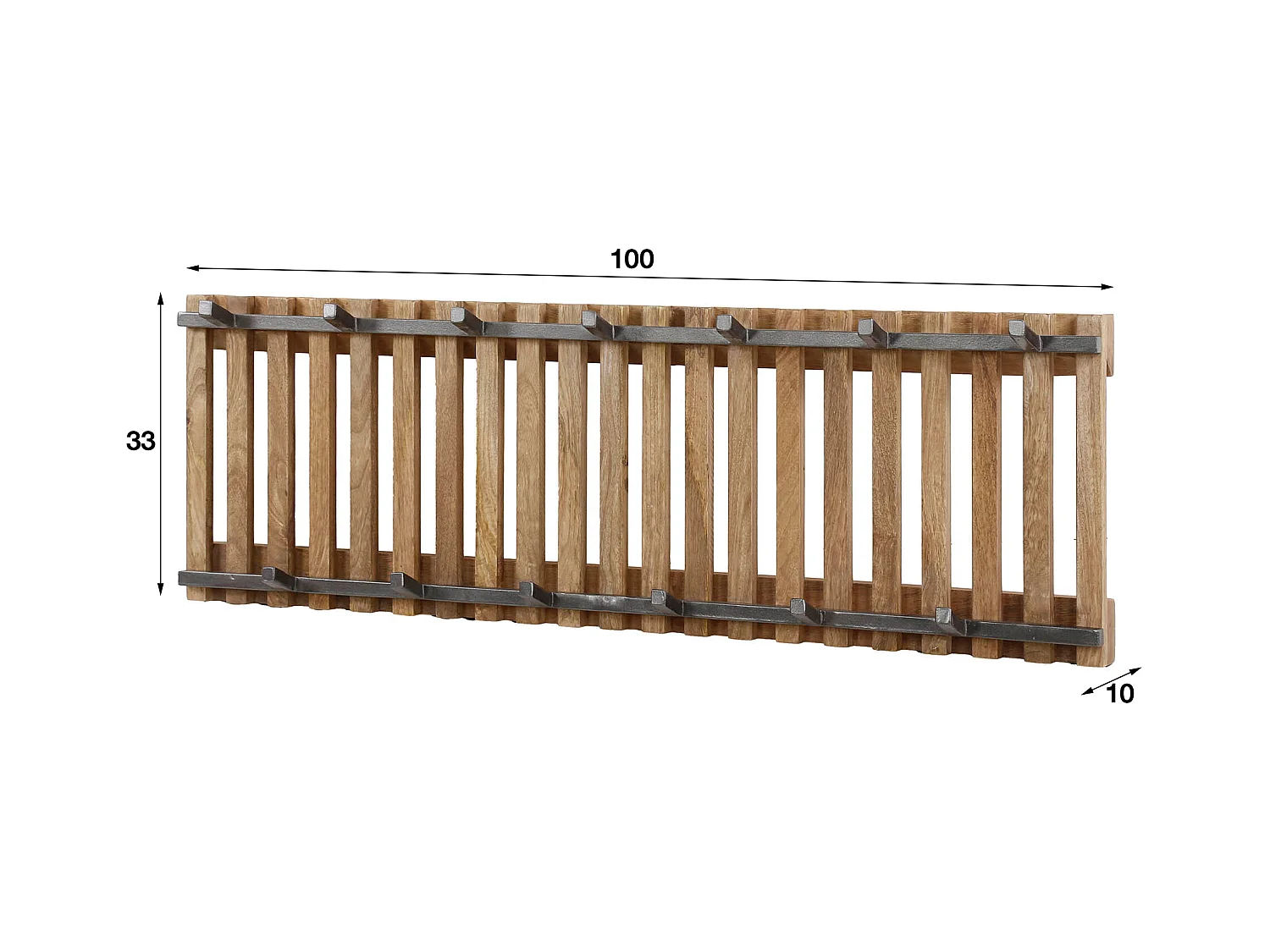 Garderobenständer Tweak - Solide Mango-Sandfarbe - 13 Haken