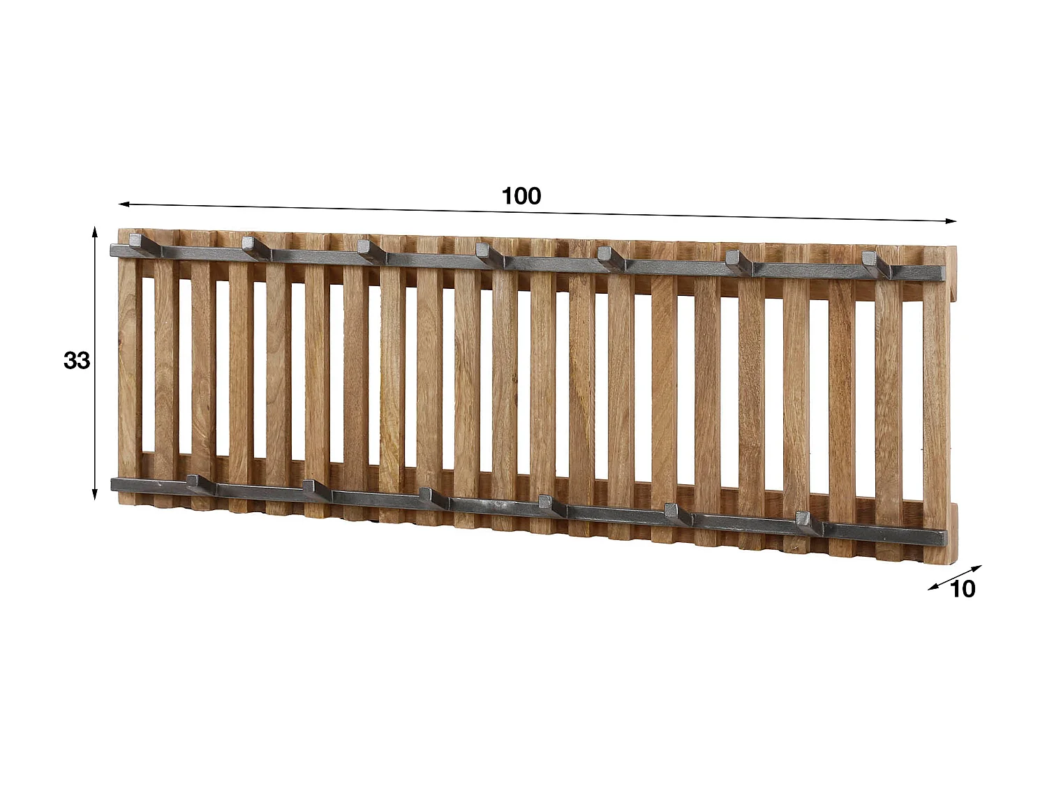 Porte-manteau Tweak - Mangue unie couleur sable - 13 crochets